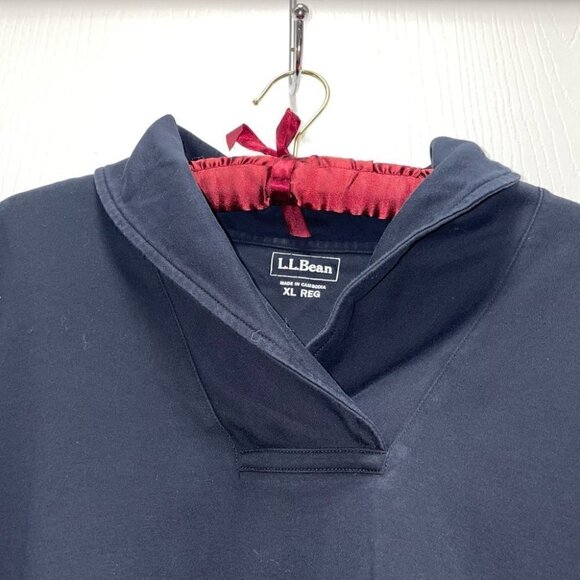 L.L.Bean Pullover Long-Sleeve Shawl Cross Collar Interlock Knit Slightly Fitted - Picture 5 of 8